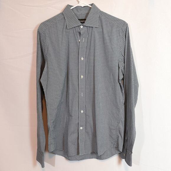 TRUMAKER Cotton Blue Plaid Long Sleeve Button Down Sz. L - Picture 1 of 4